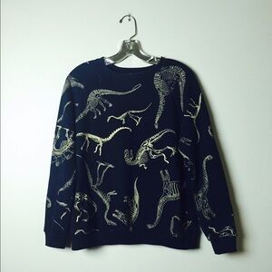 Forever 21 Gold Dinosaur Skeleton Sweatshirt